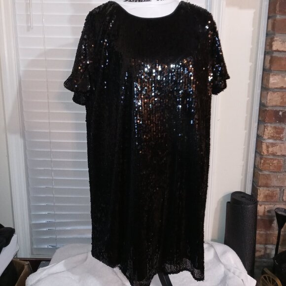 Nine West Black Sequin Top – Size XL - Picture 1 of 6